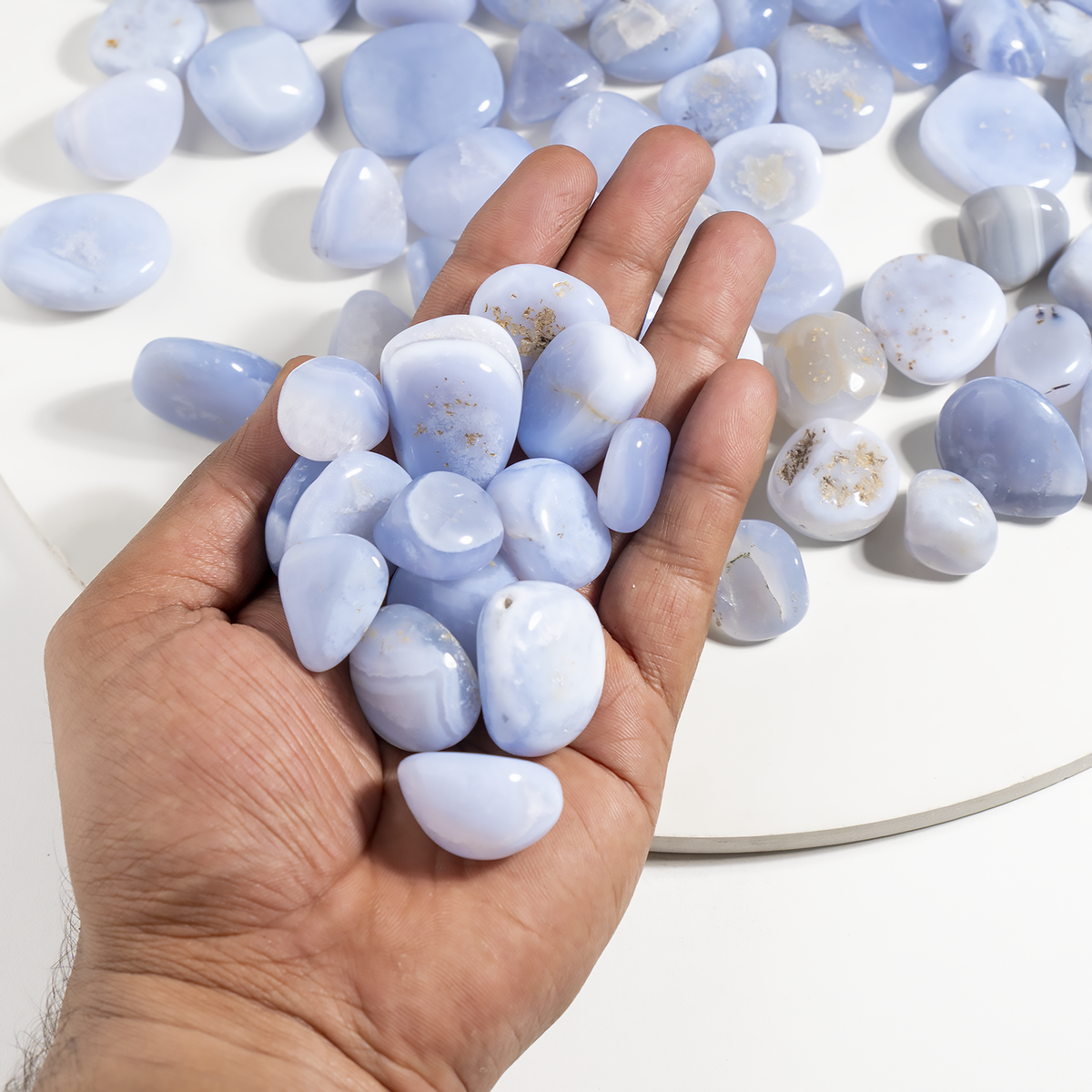 Blue Lace Agate Tumbled Stones Healing Stones