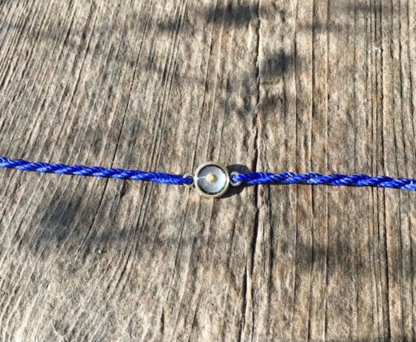 Blue Mustard Seed Faith Tie Bracelet