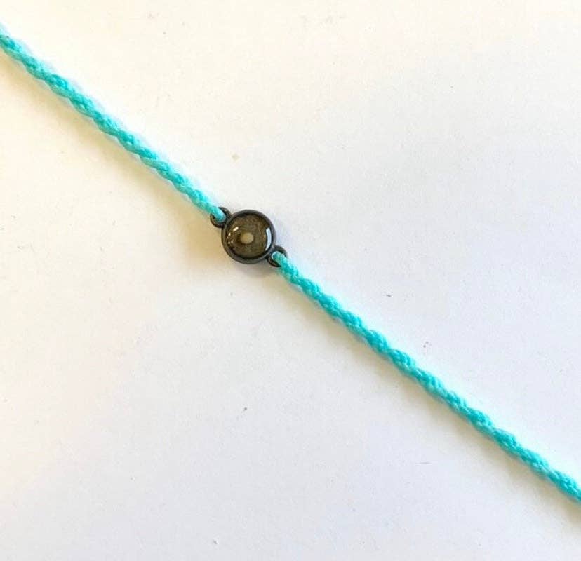 Aqua Mustard Seed Faith Tie Bracelet