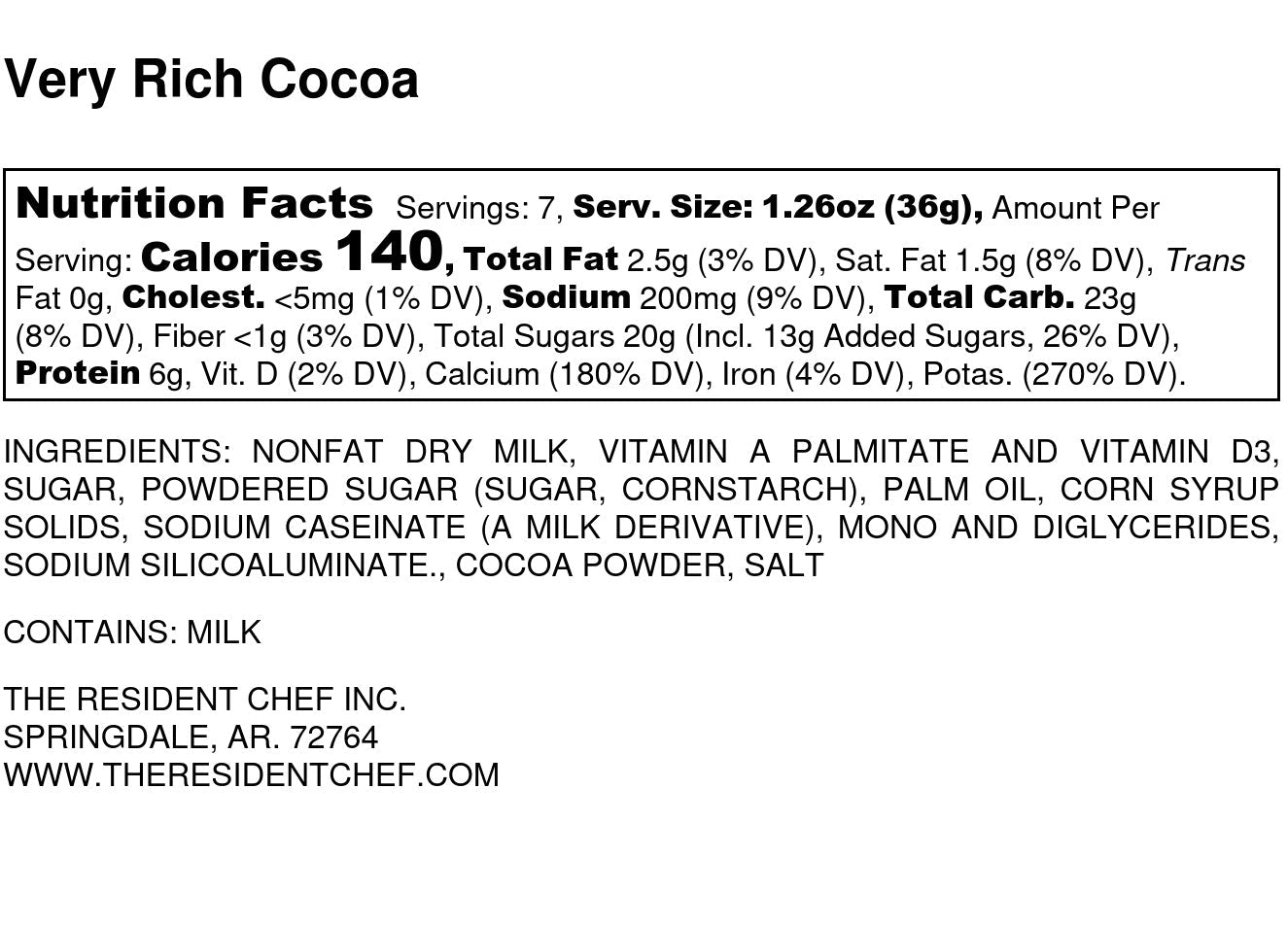 Very Rich Cocoa Mix