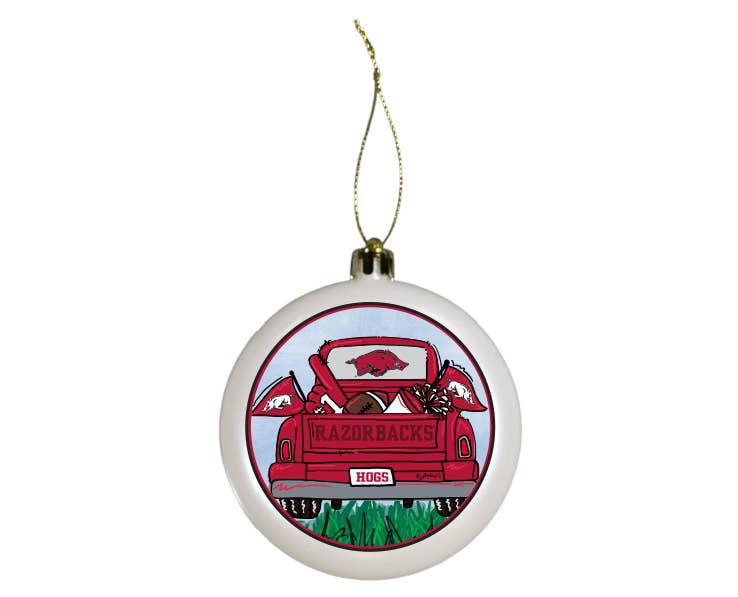Arkansas Razorbacks Ornament Tailgate White