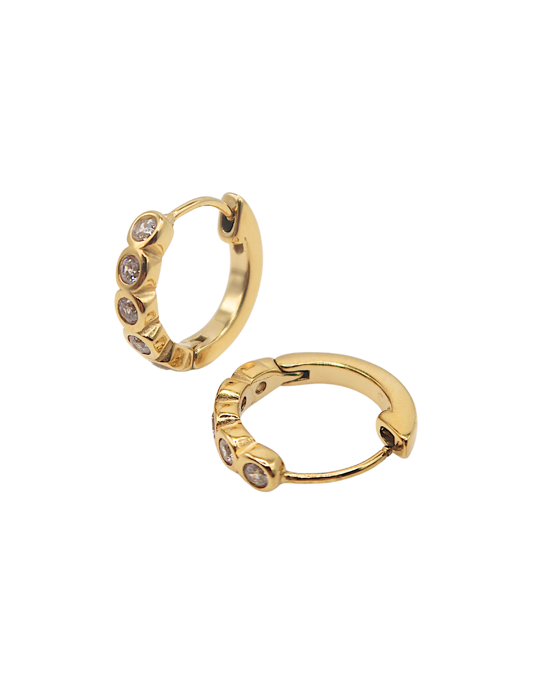 Boston Bubble Pave Huggie Earrings : Hypoallergenic, Water Resistant, & Made in Arkansas