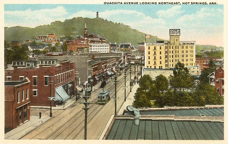 AR-11 Ouachita Avenue Looking Northeast Hot Springs - Vintage Image, Postcard
