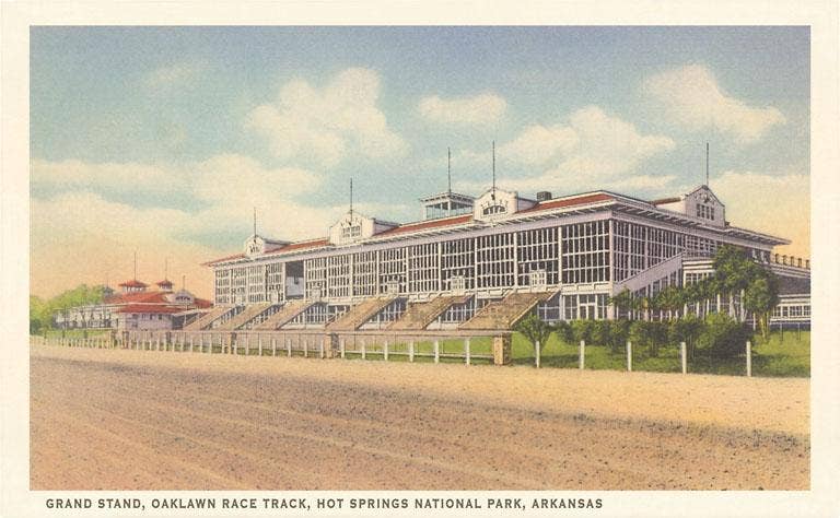 AR-111 Oaklawn Racetrack, Hot Springs, Arkansas - Vintage Image, Postcard