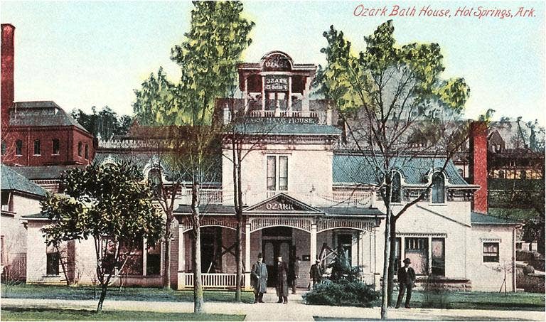 AR-36 Ozark Bath House, Hot Springs - Vintage Image, Magnet