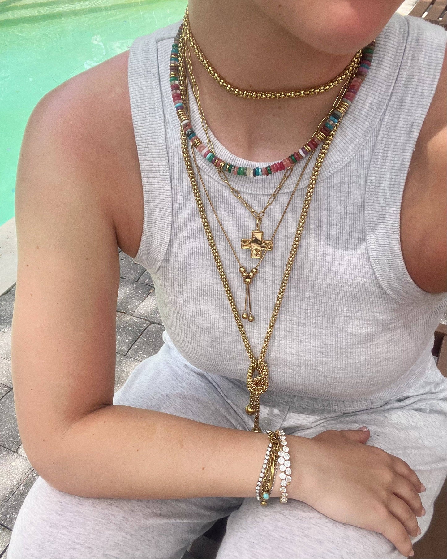 Magnolia Cross Necklace : Hypoallergenic, Water Resistant, & Made in Arkansas