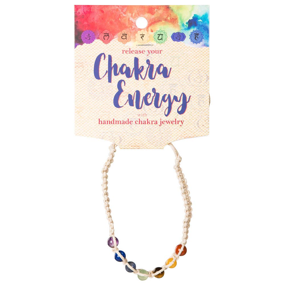 Hemp 7 Chakra Crystal Gemstone Adjustable Bracelet