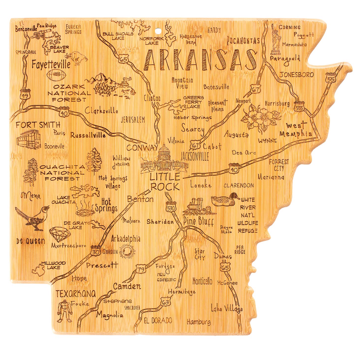 Destinations Arkansas Cutting Board