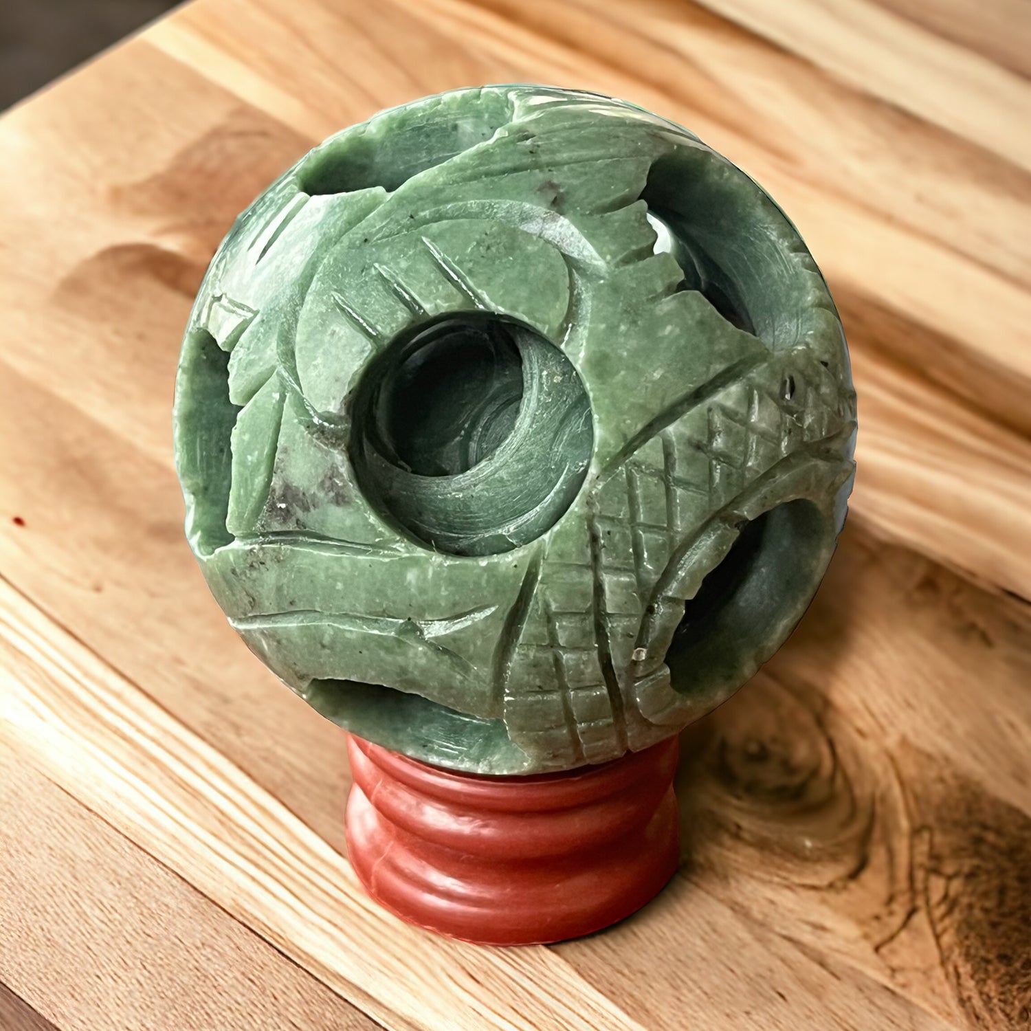 Feng Shui Carved Jade Ball