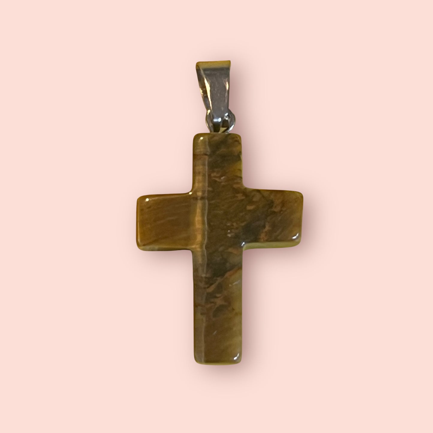Gemstone Cross Pendant | Amethyst, Jasper, Rose Quartz & Tiger Eye