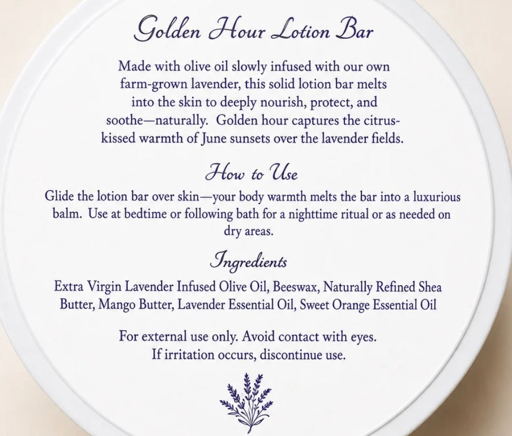 Lavender June Farm Golden Hour Lotion Bar