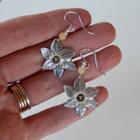 Bronze Daffodill Earrings
