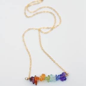 Rainbow Gemstone Strand Necklace
