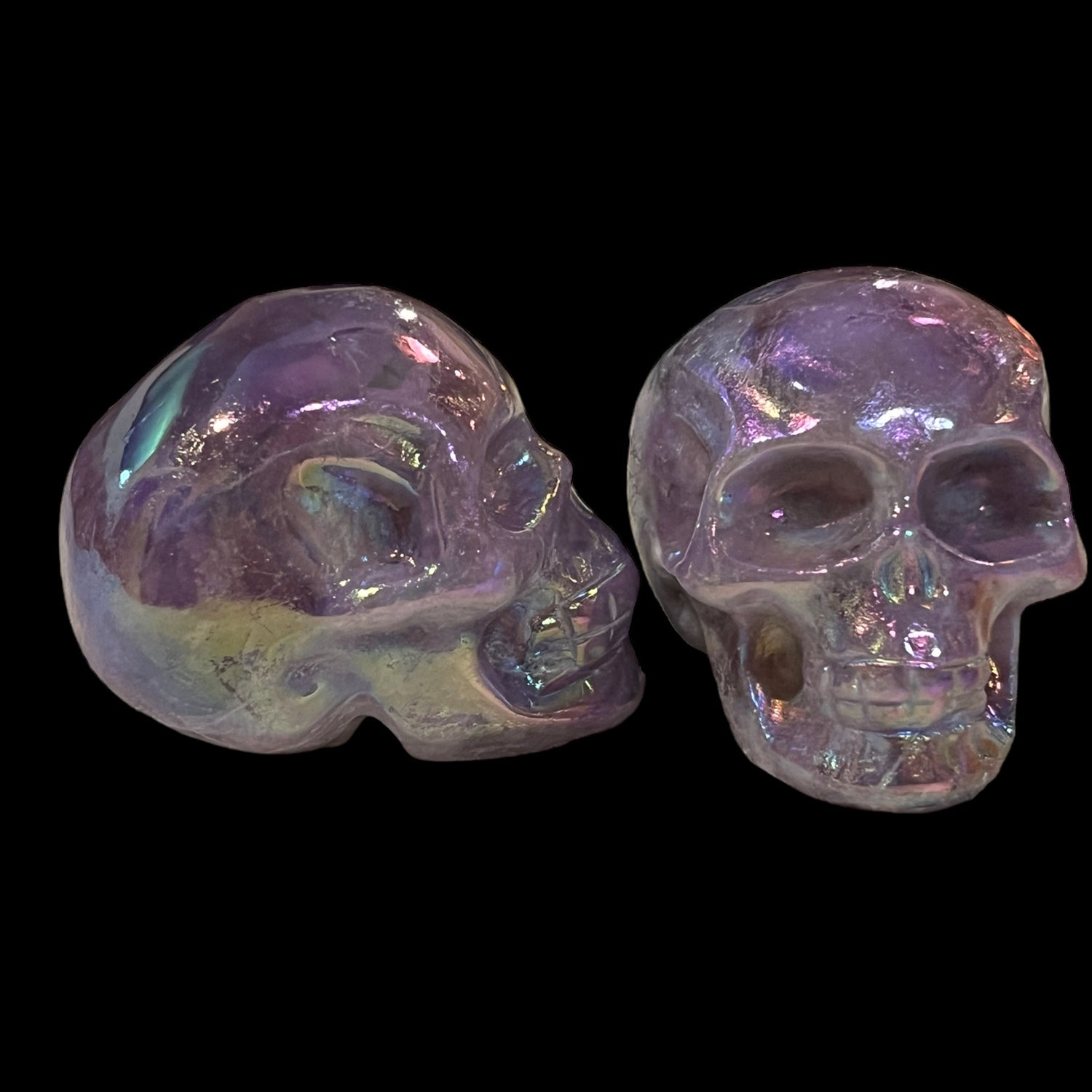 Lepidolite Aura Skull