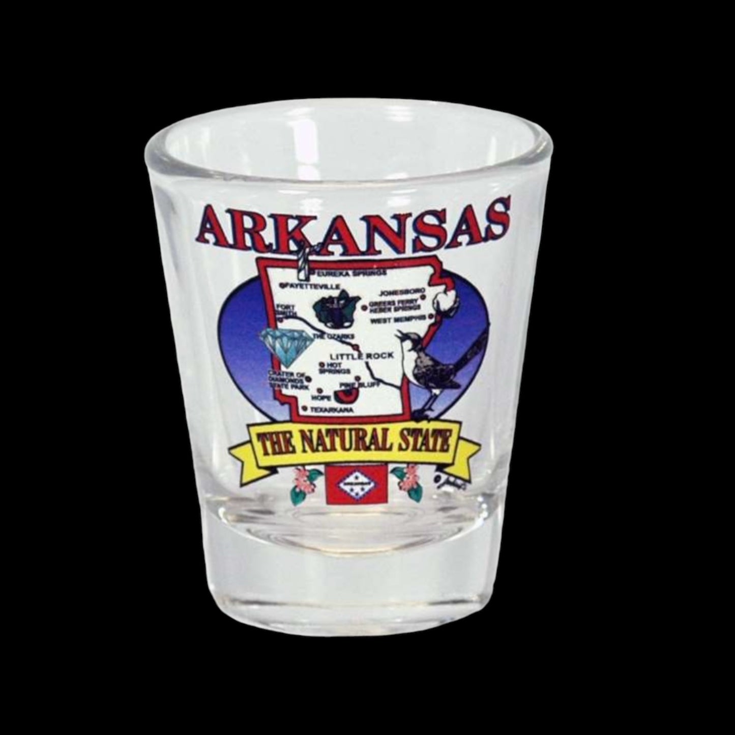 Arkansas Shot Glass Map/Flag 2D