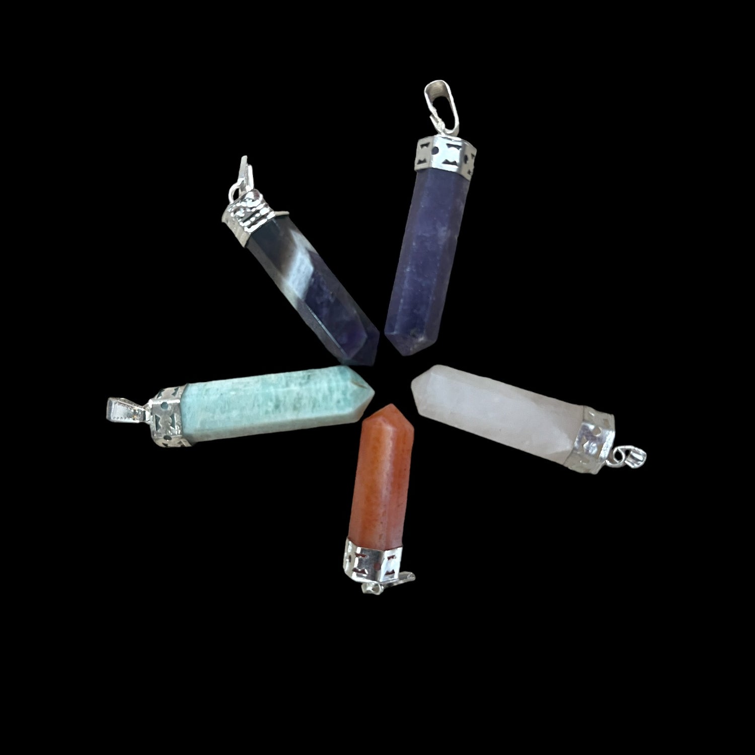 Crystal-Shaped Mineral Pendant
