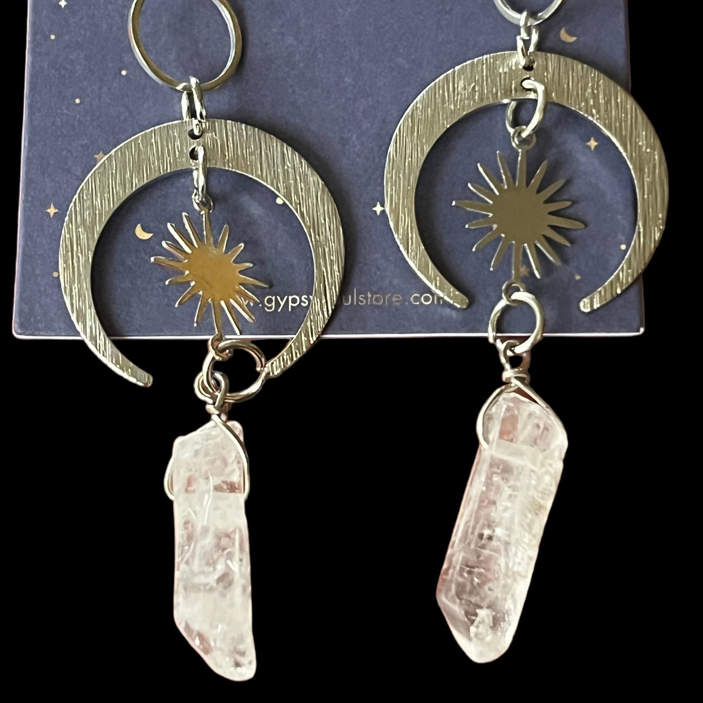 Solar Eclipse Celestial Quartz Earrings