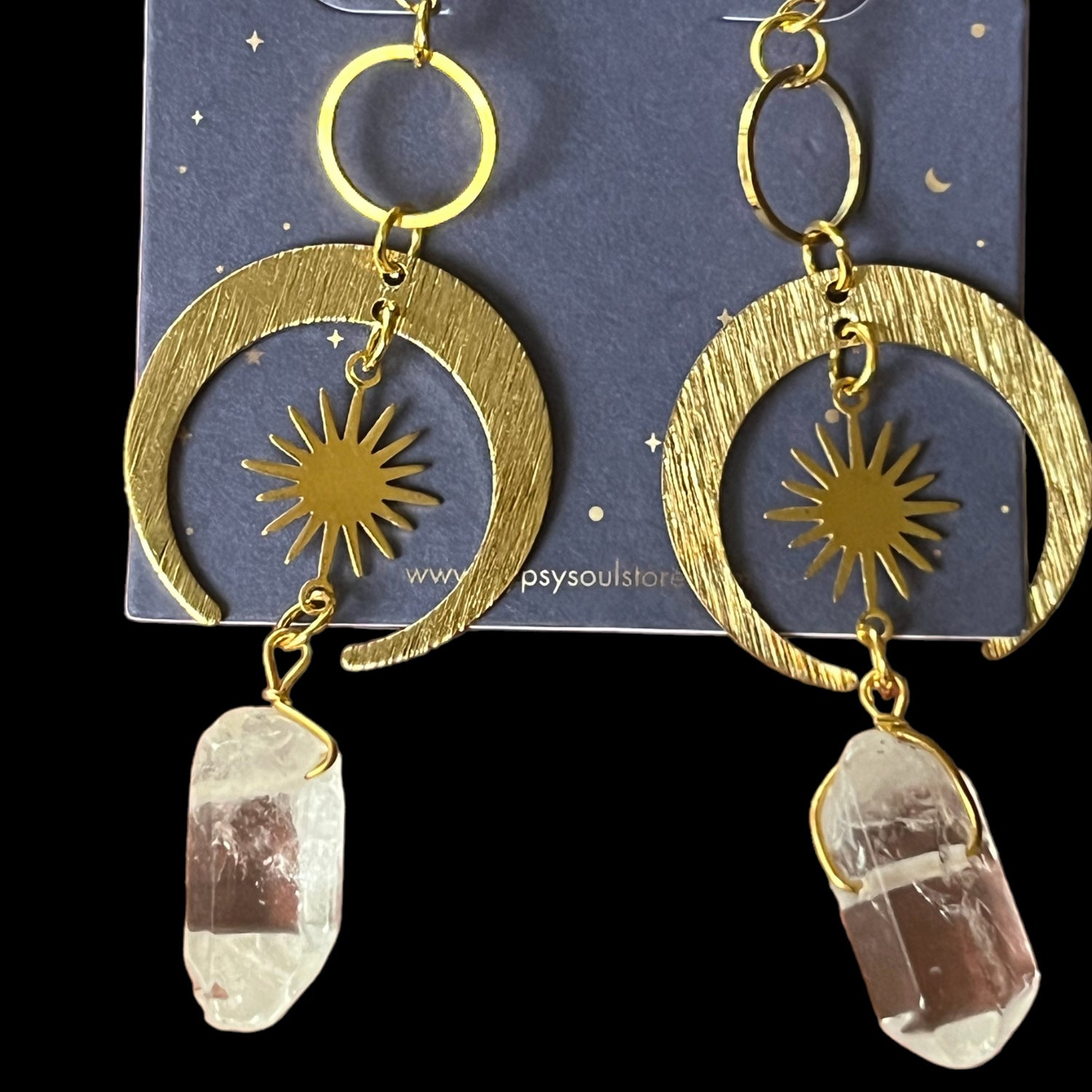 Solar Eclipse Celestial Quartz Earrings