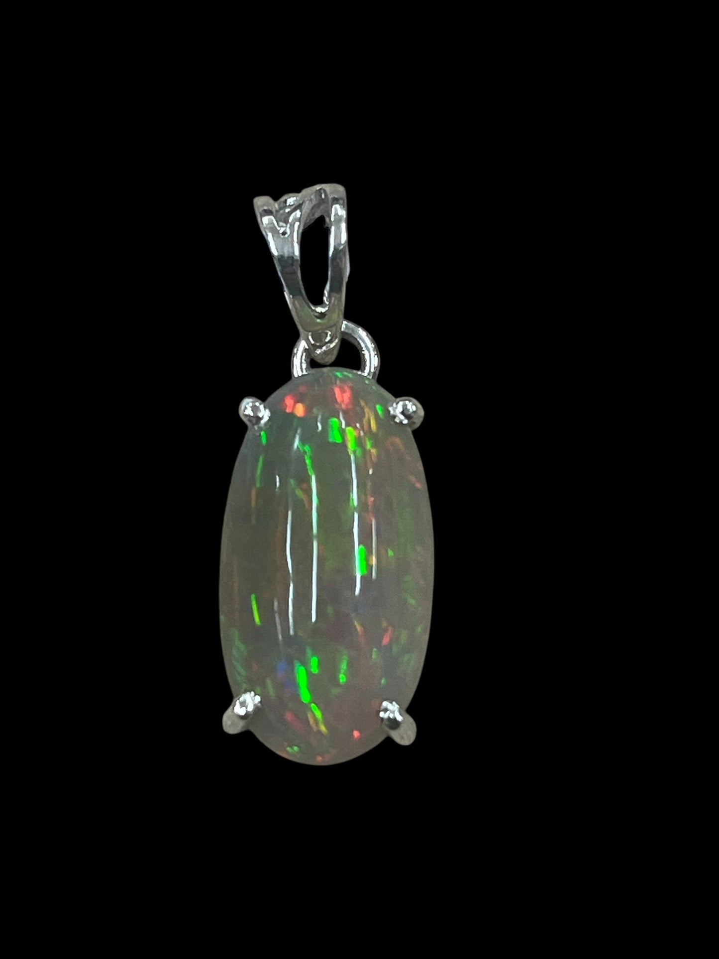 Ethiopian Opal Pendant, Sterling