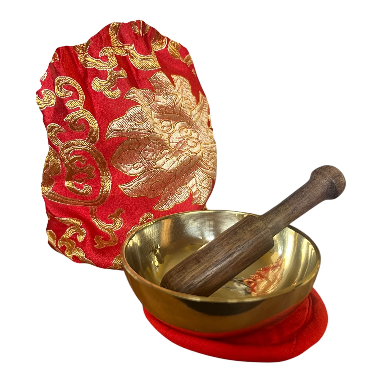 Brass Singing Bowl with Wood Playing Dowel