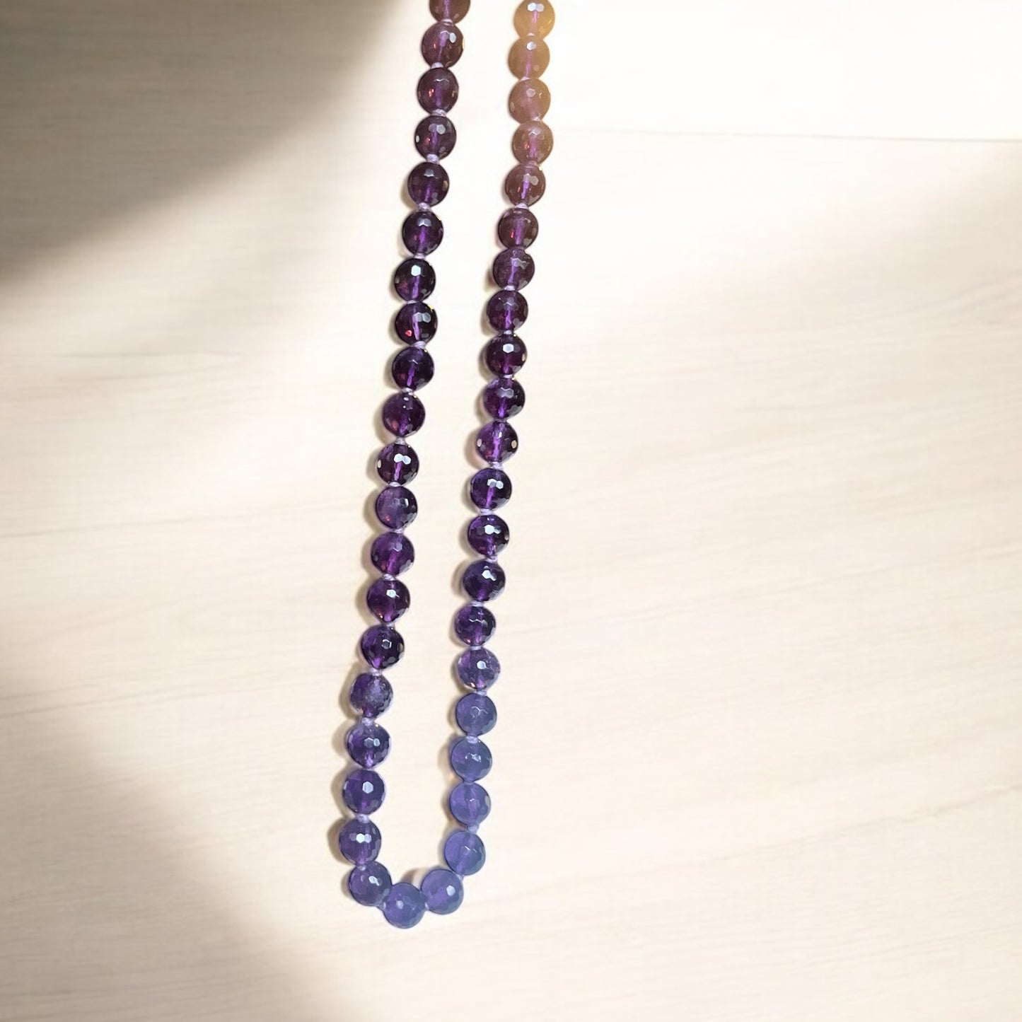 Amethyst Round Beaded Necklace