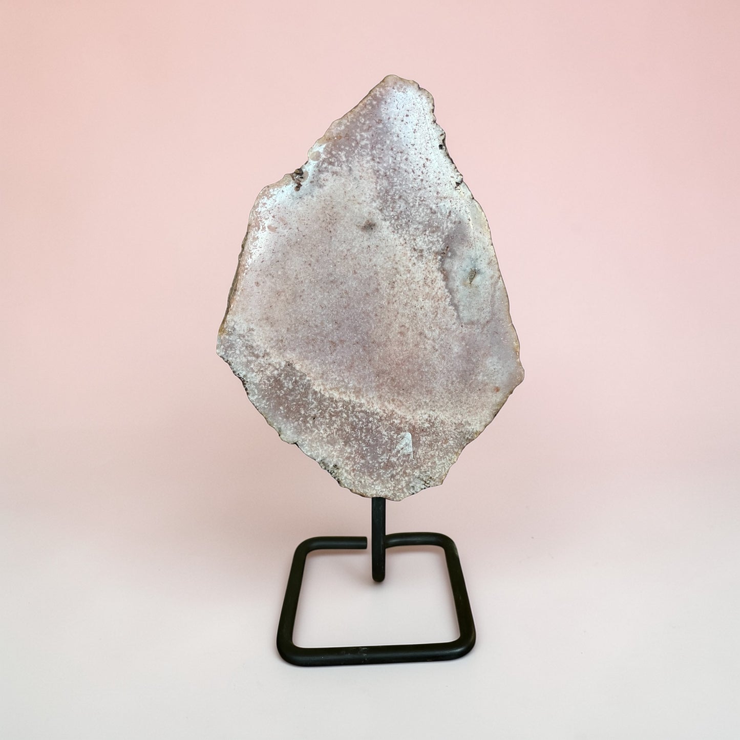 Pink Amethyst on Metal Stand | Soft Blush Crystal Display