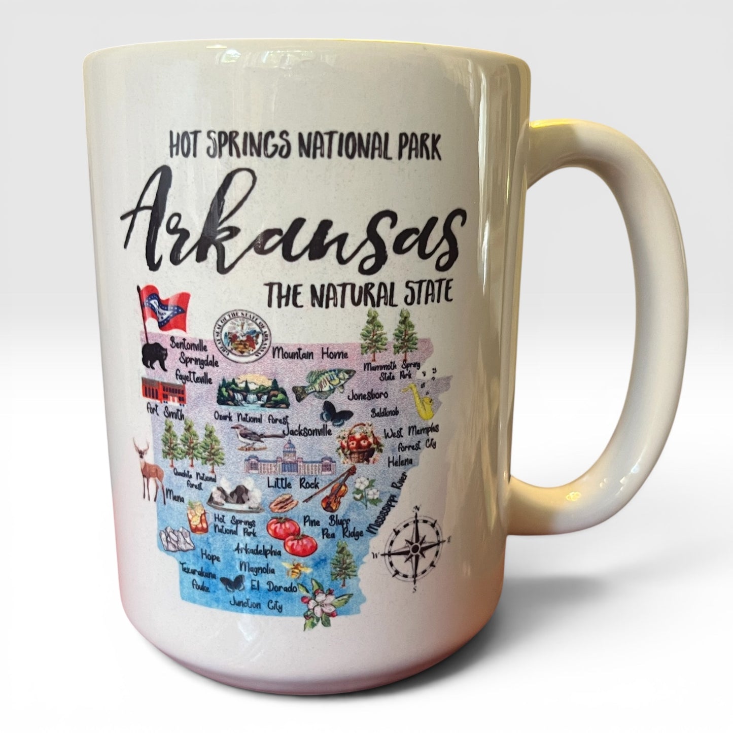 Arkansas Landmarks Mug | Hot Springs National Park | 15 oz Ceramic Coffee Mug