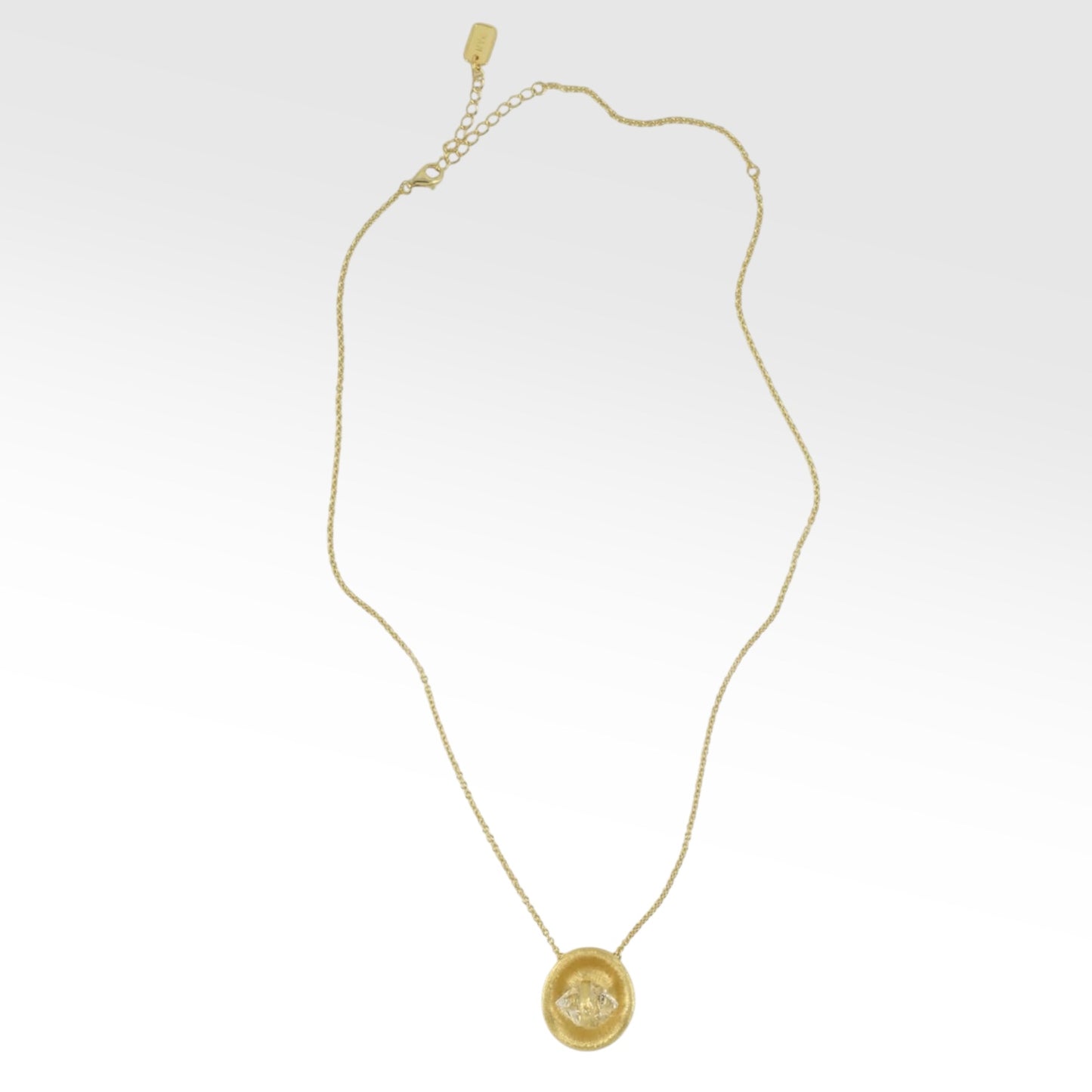 Herkimer Quartz Spinner Necklace with Diamond Accent