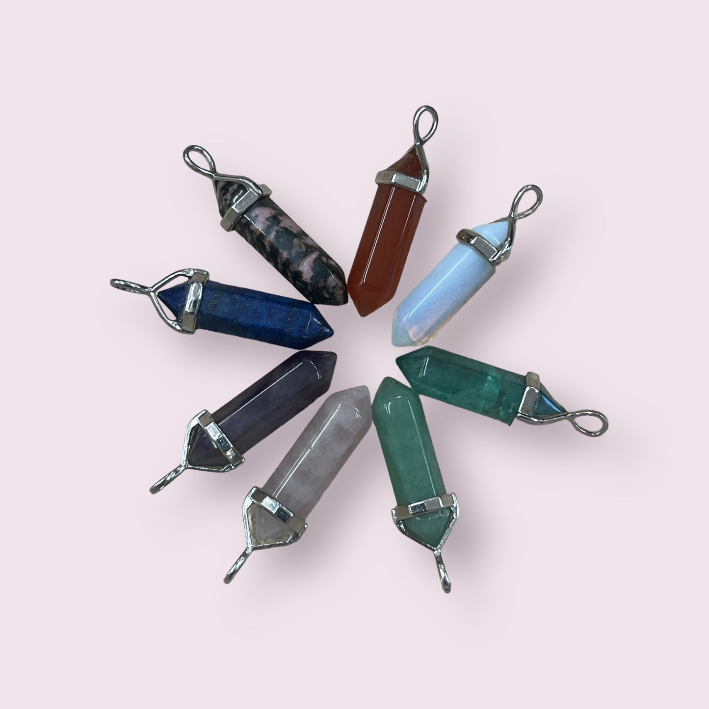 Crystal-Shaped Mineral Pendant