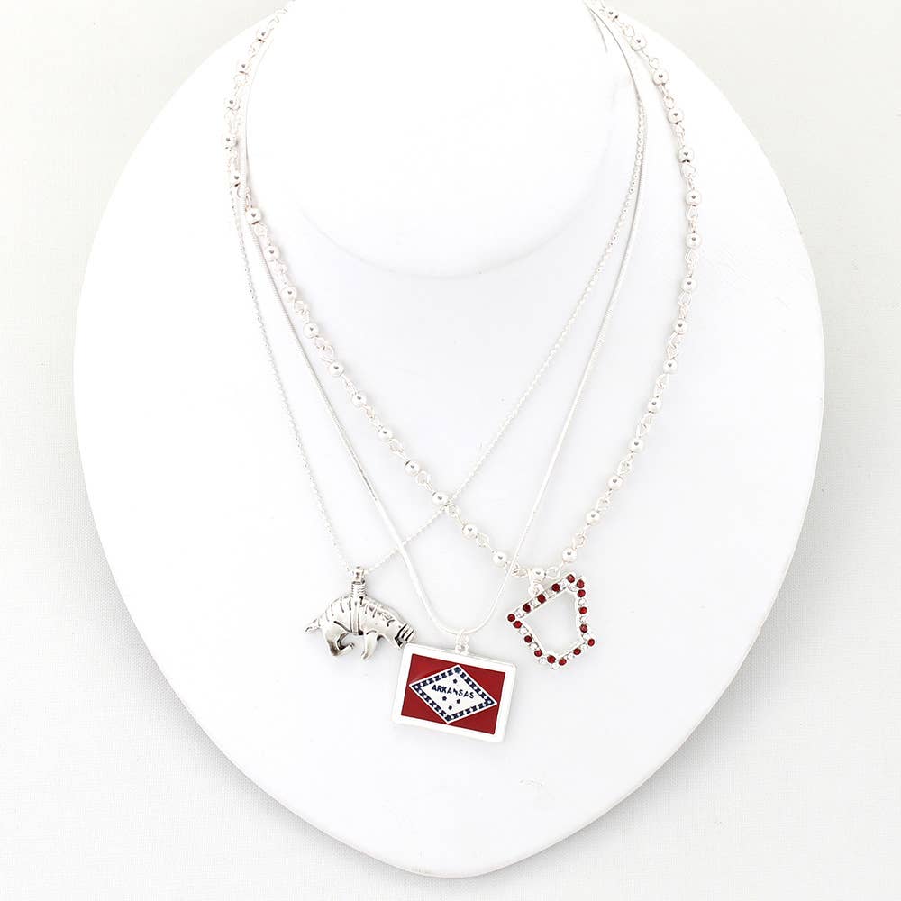 Seasons Arkansas State Trio Necklace