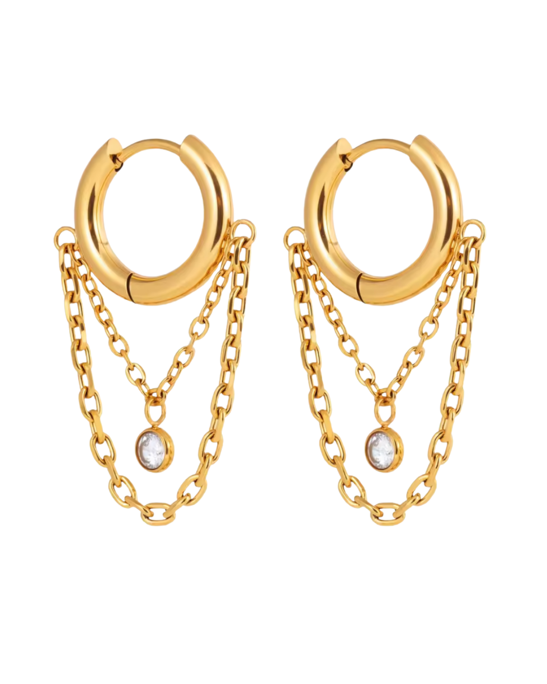 Maryland Chain Huggie Earrings : Hypoallergenic, Water Resistant, & Made in Arkansas