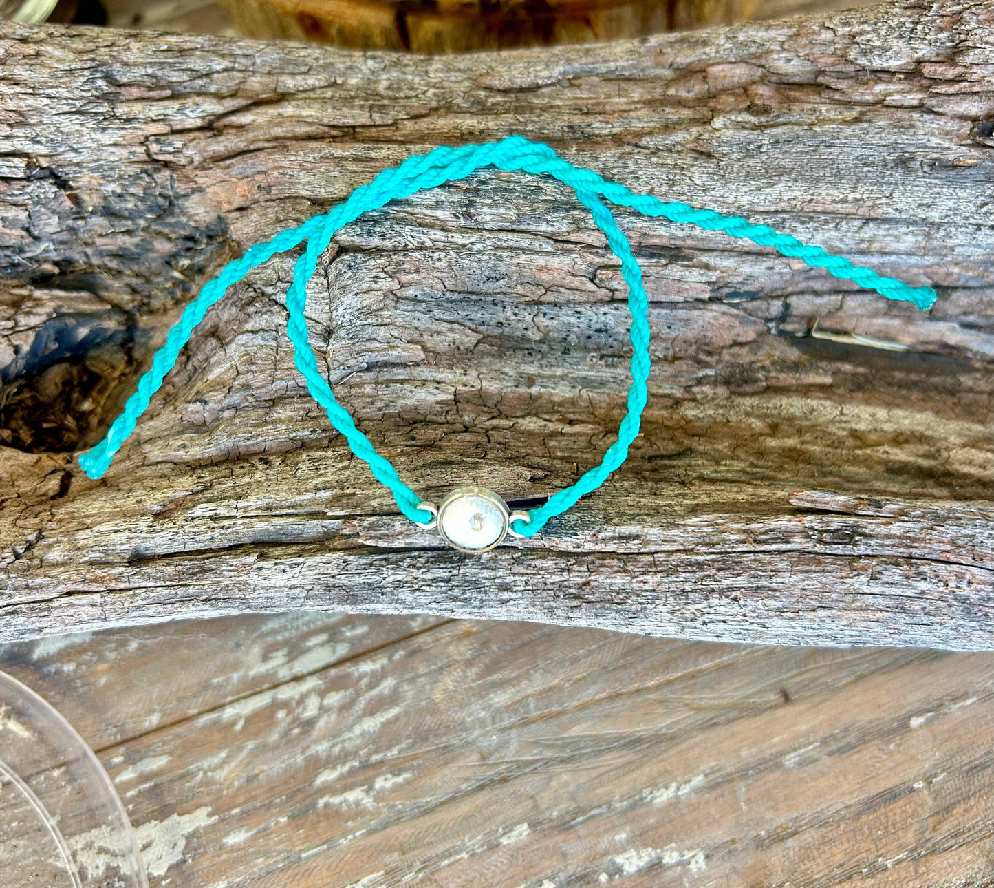 Teal Mustard Seed Faith Tie Bracelet