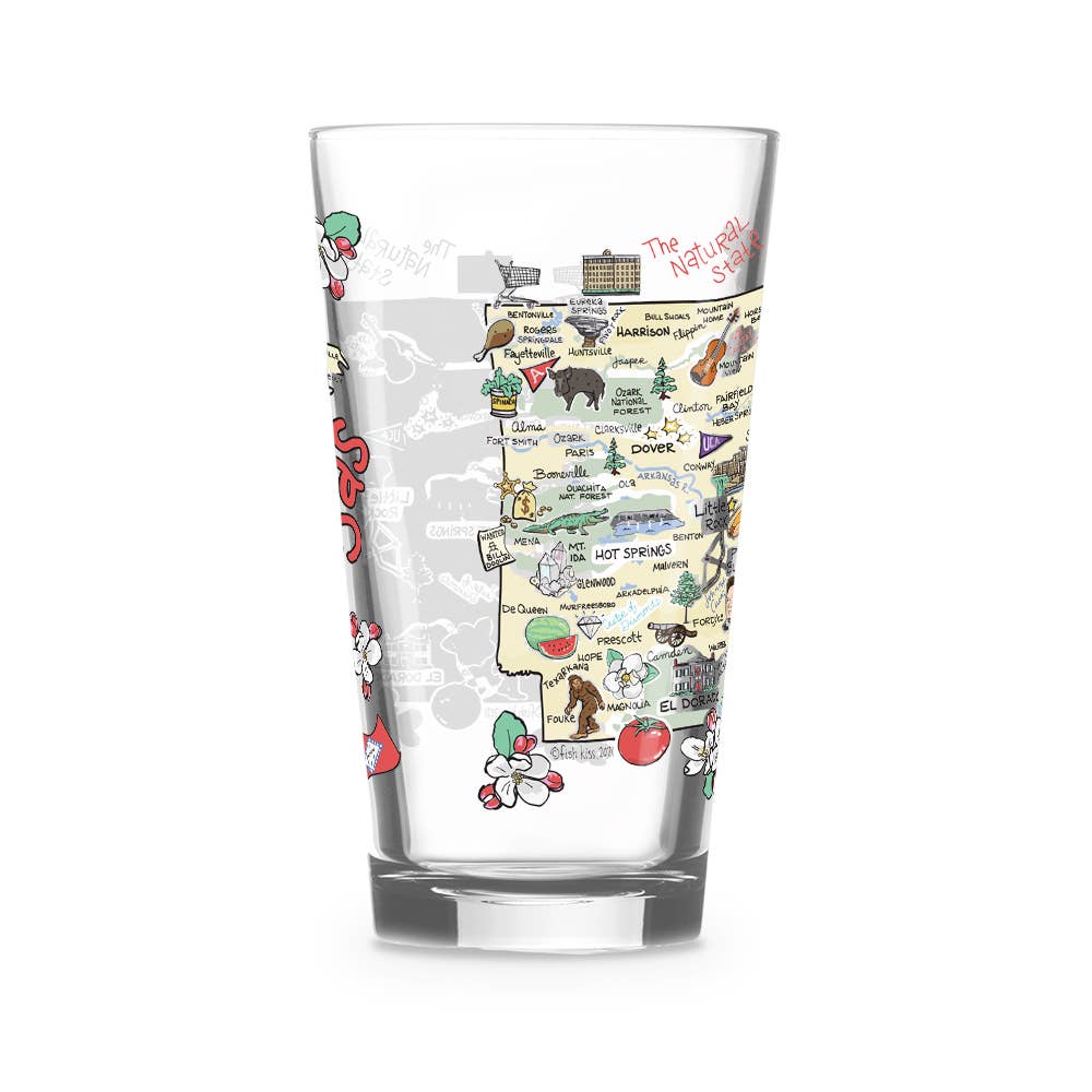 Fishkiss Arkansas 16oz Glass