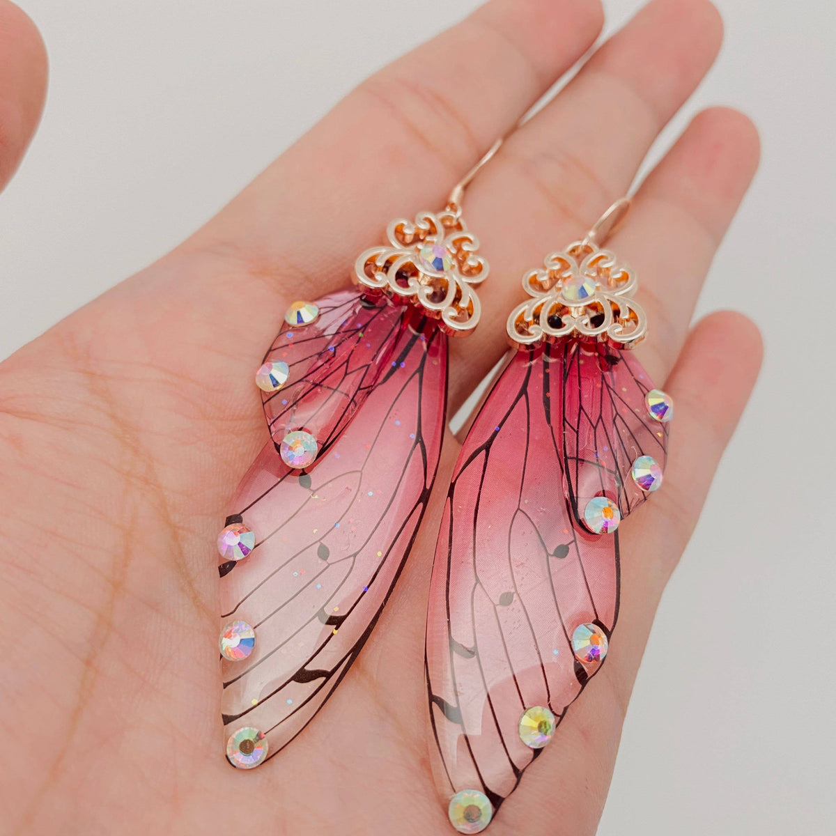 Handmade Fairy Wings Earrings Insect Butterfly Wing