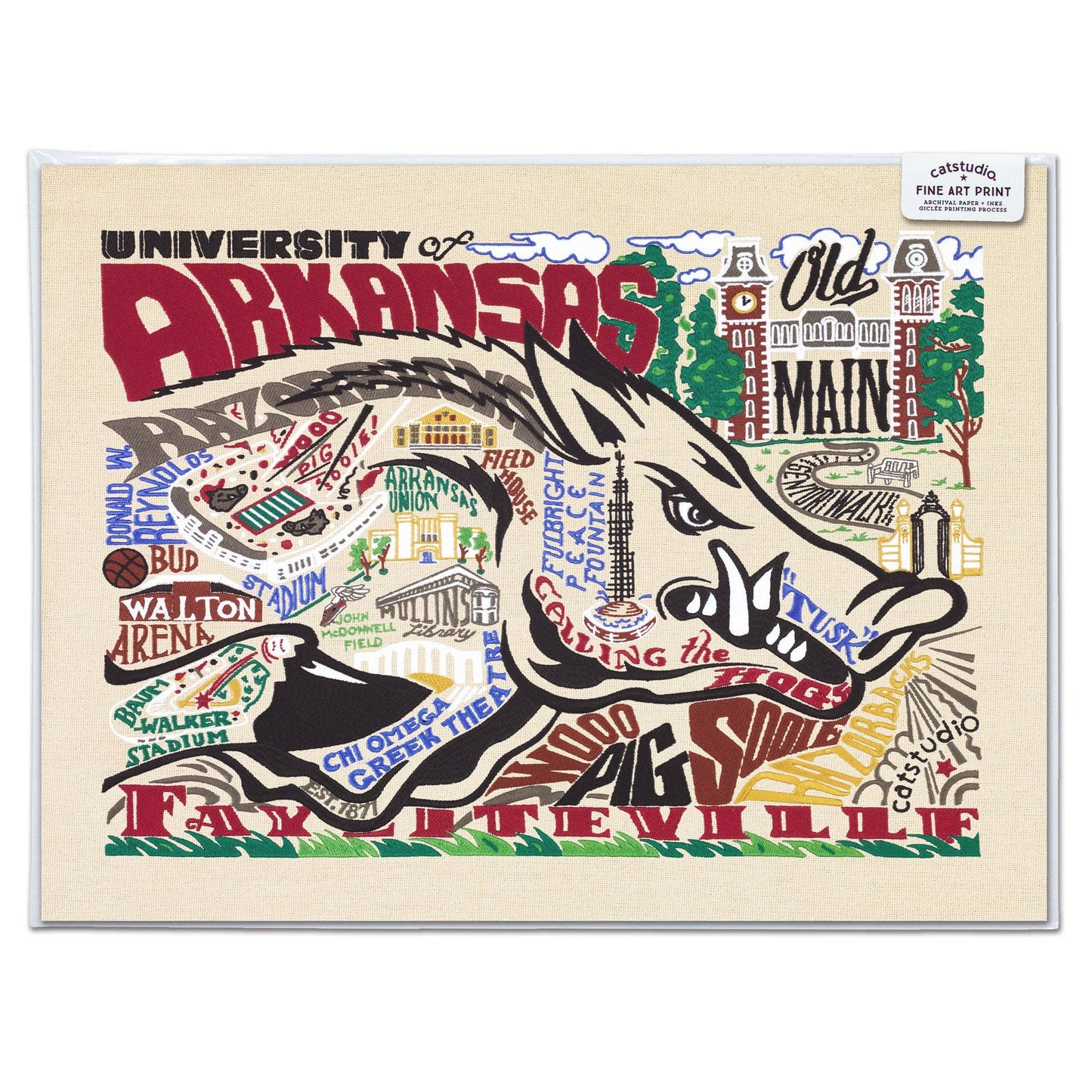 Arkansas, University of Collegiate Fine Art Print