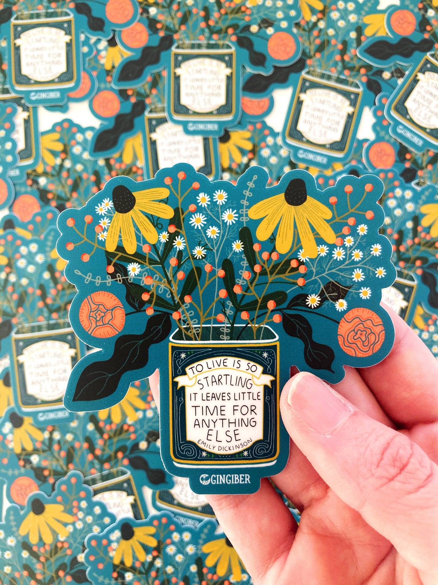 Flower Tin Sticker - Die-Cut, Botanical