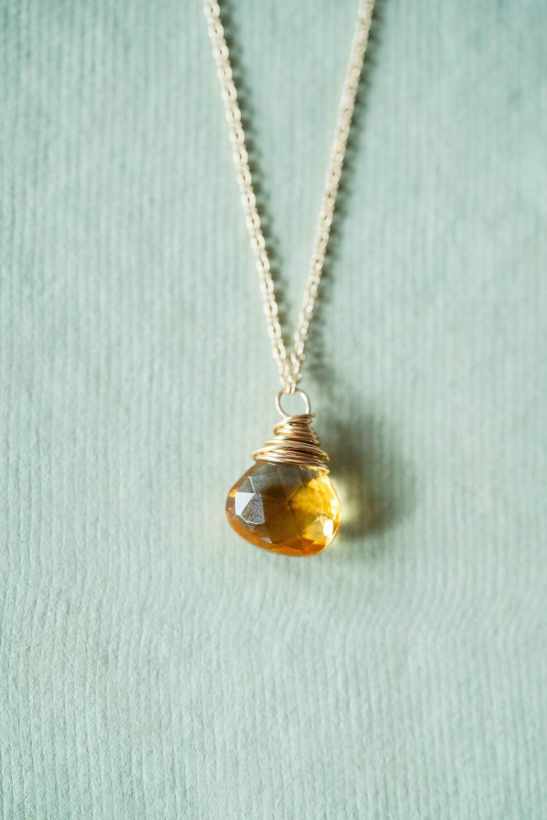 Pantone Necklace - Citrine Natural Stone Necklace