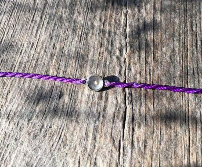 Purple Mustard Seed Faith Tie Bracelet