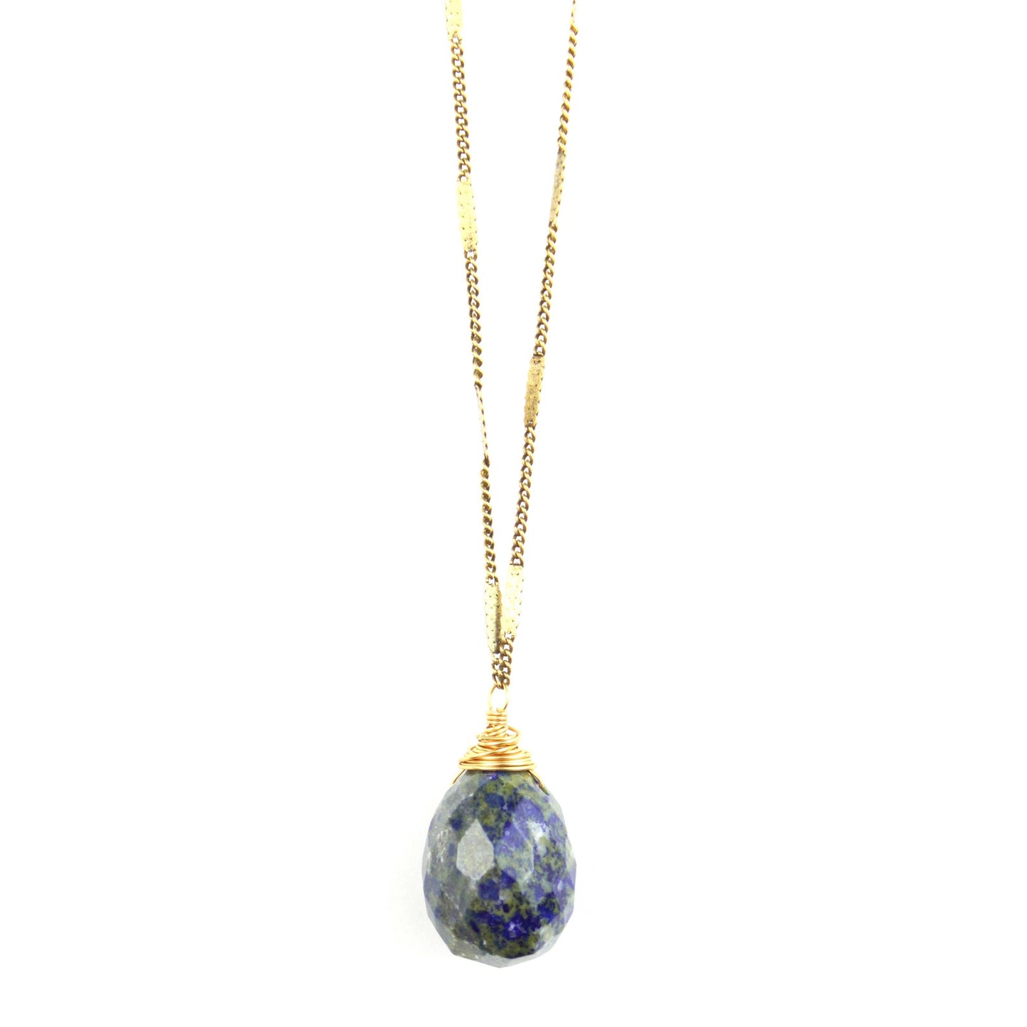 Zara Natural Stone Drop Necklace | Lapis