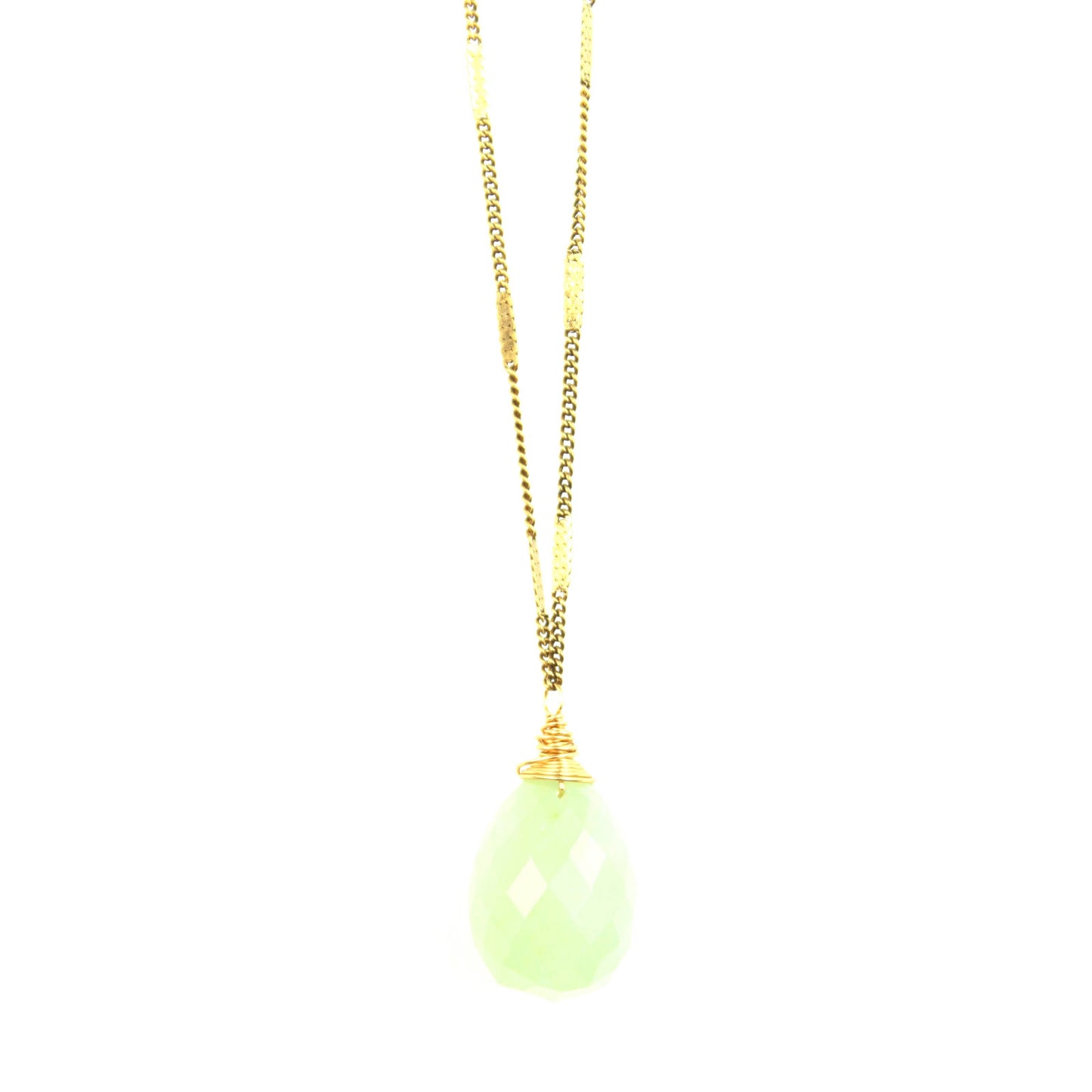 Zara Natural Stone Drop Necklace | New Jade