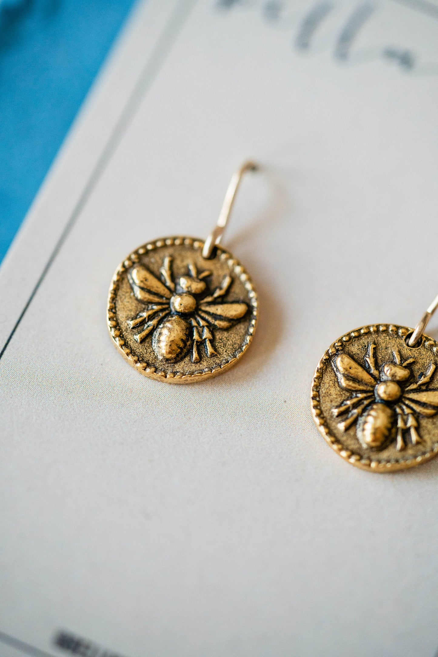Bitty Button Charm Earrings | Bee Earrings