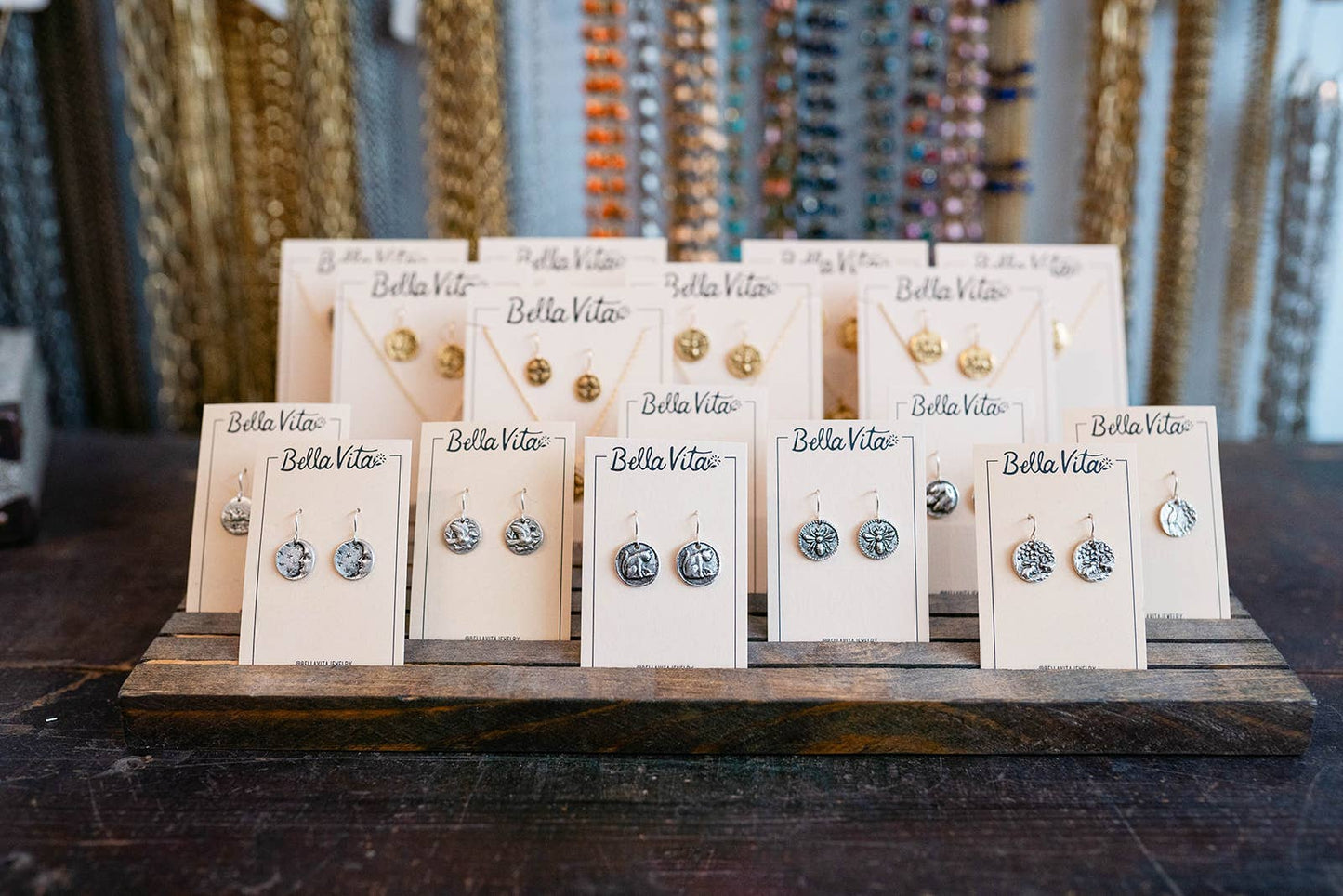 Bitty Button Charm Necklace | Bird Necklace