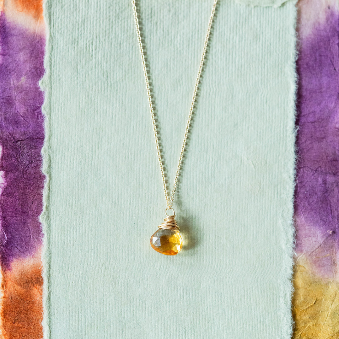 Pantone Necklace - Citrine Natural Stone Necklace