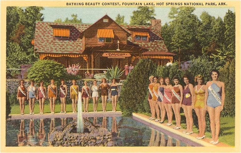 AR-79 Bathing Beauties, Hot Springs - Vintage Image, Magnet
