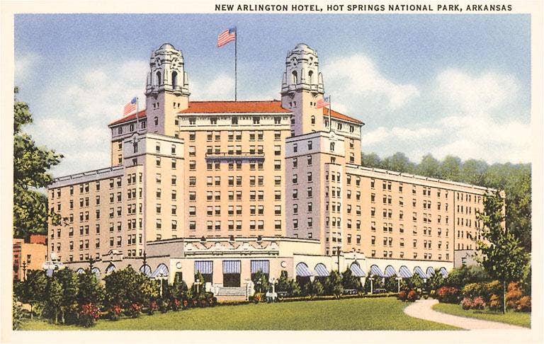 AR-68 Arlington Hotel, Hot Springs - Vintage Image, Postcard