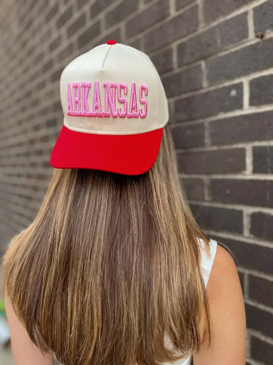 ARKANSAS Shade Of Pink Vintage Trucker Hat