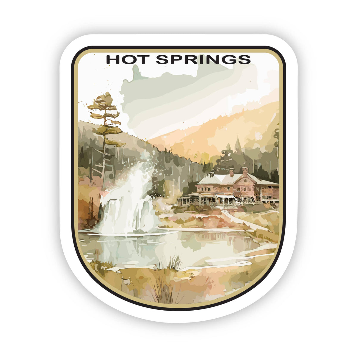 Hot Springs National Park Vinyl, Sticker, 3x3 in.