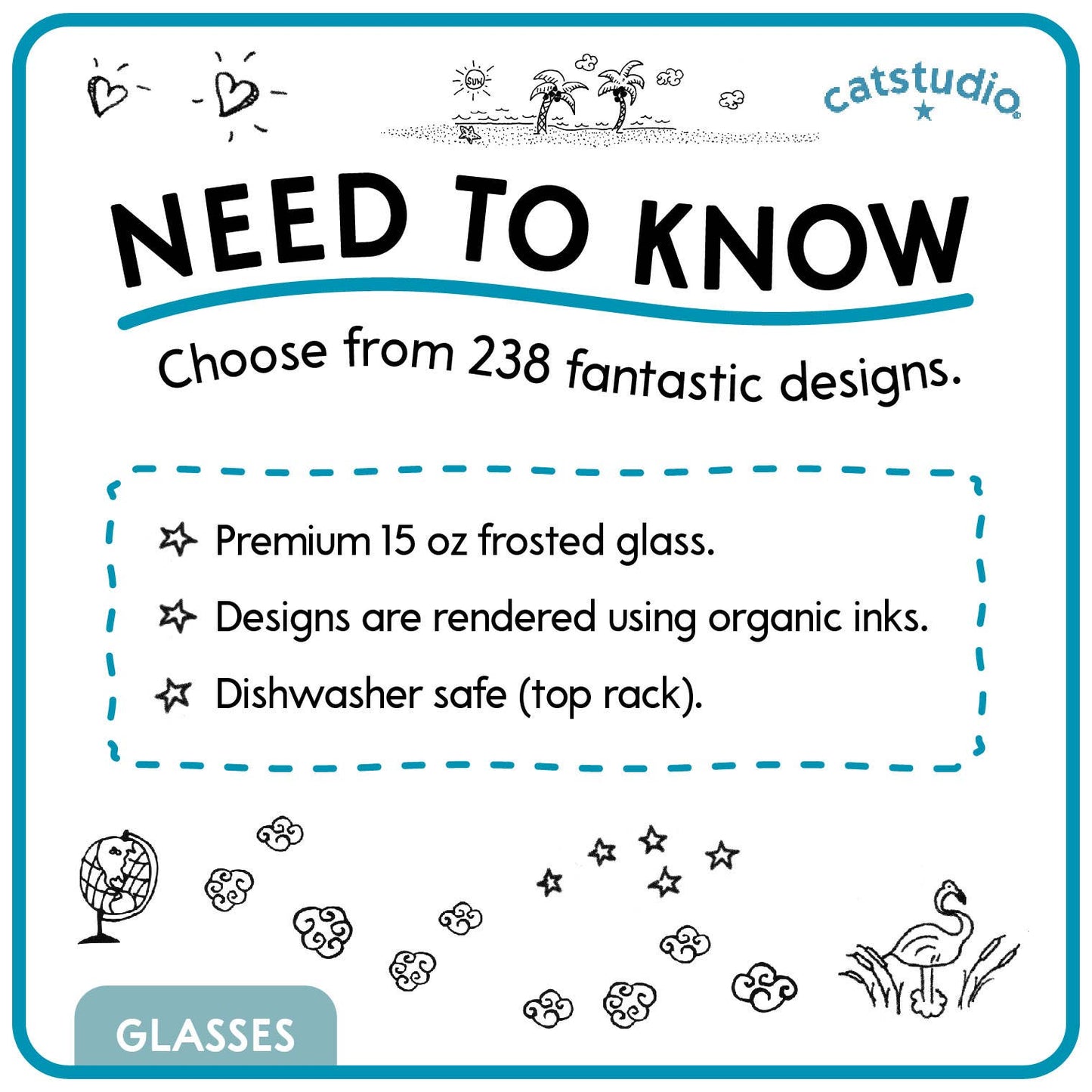 Arkansas, University of Collegiate Drinking Glass, Set of Two