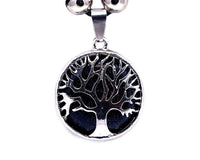 Round Metal Tree of Life Stone Pendant Adjustable Necklace