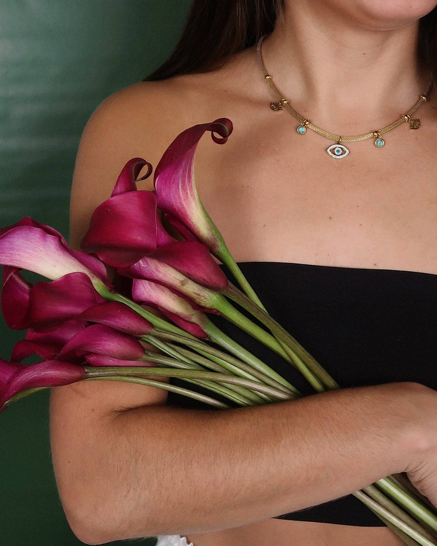 Venice Triple Eye Necklace : Hypoallergenic, Water Resistant, & Made in Arkansas